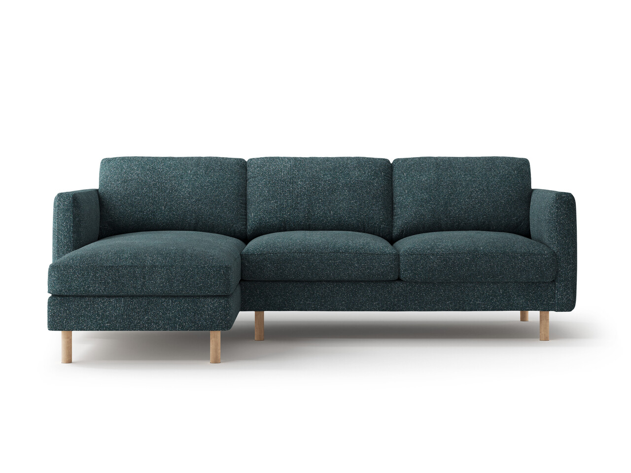 Coltar stanga 3 locuri, Eden, Micadoni Home, 250x150x90 cm, tesatura structurata, verde albastrui melanj - imagine 6